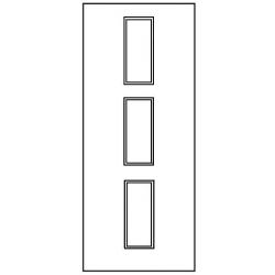 Pattern 11 - 30 Minute Fire Door with 3 Glass Panes - Oak, Walnut, Ash, Grey, White Options
